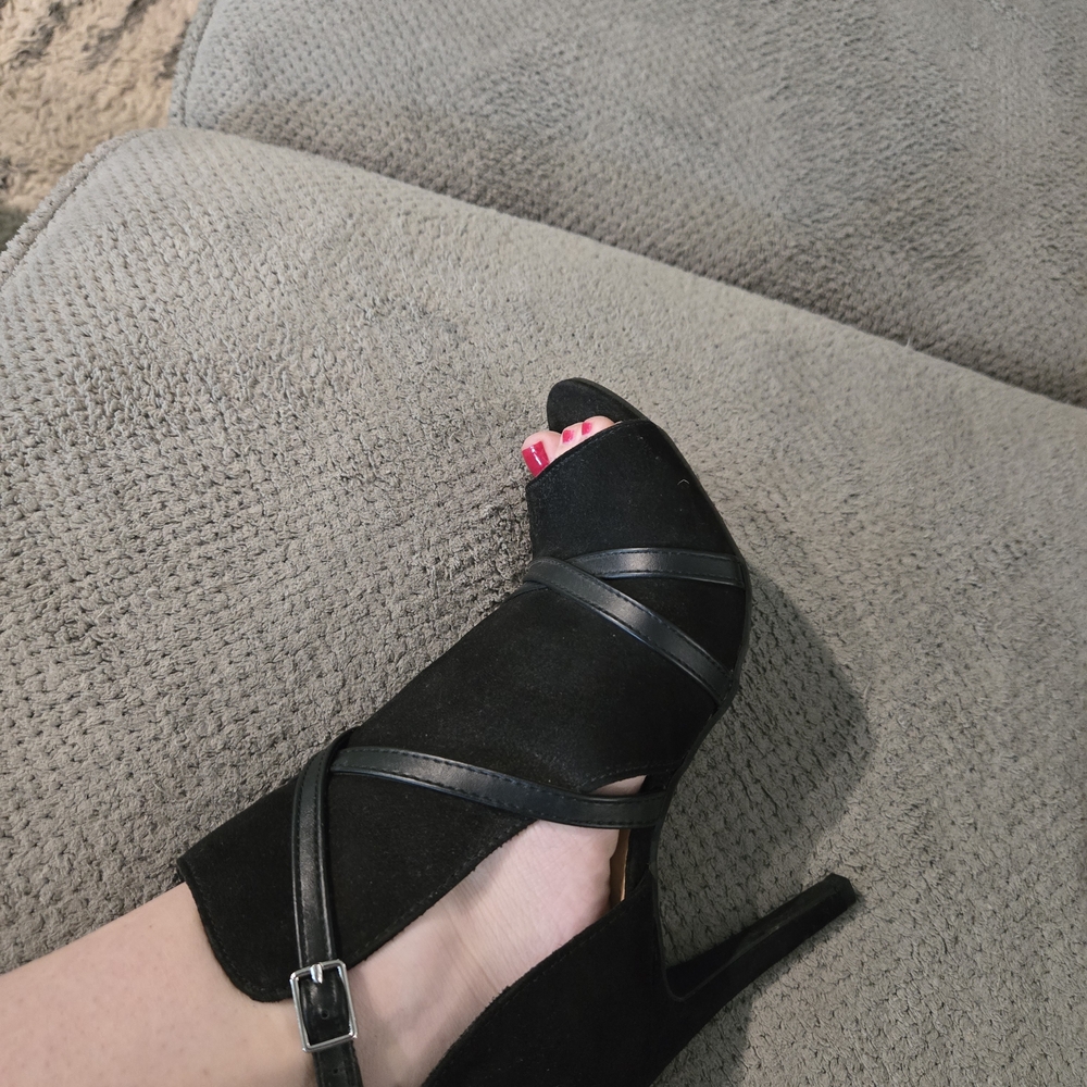 Christian Siriano Black Strappy Heels
